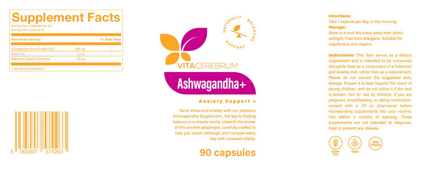 Ashwagandha - Anxiety Support + (90 Capsules)