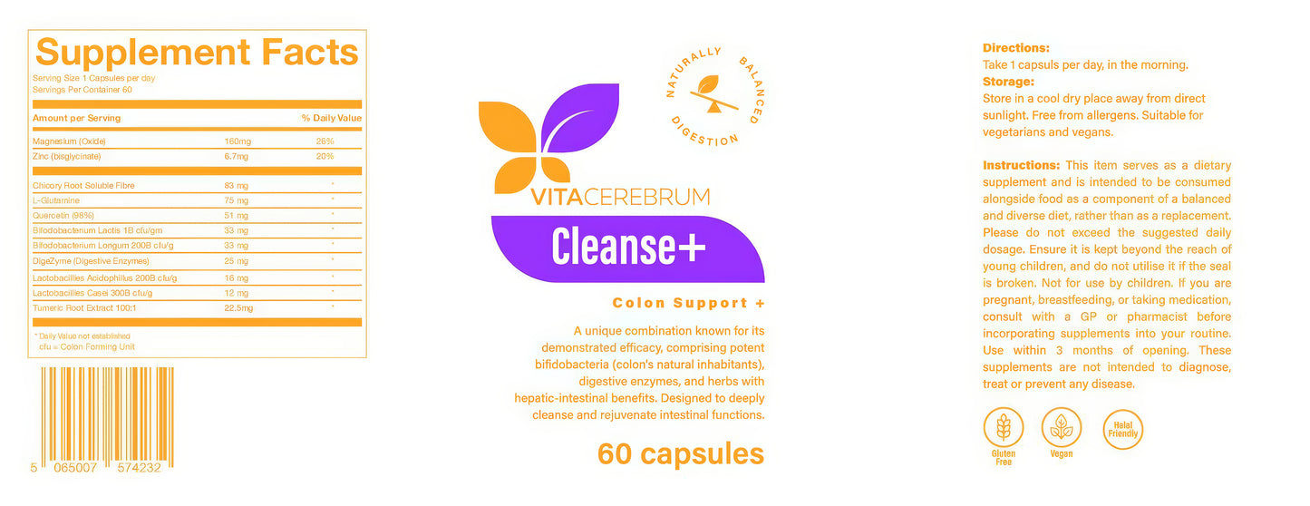 Cleanse - Colon Support + (60 Capsules)