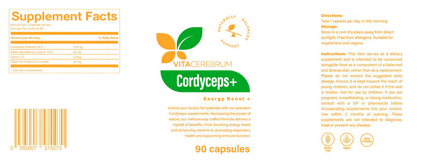 Cordyceps - Energy Boost + (90 Capsules)